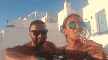 Hot Tub Drinking GIF by What The Flip