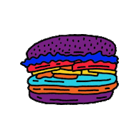 burger cheeseburger Sticker by Jamie Tam