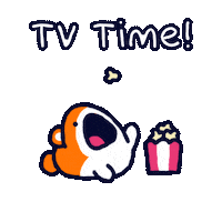 Movie Time Popcorn Sticker