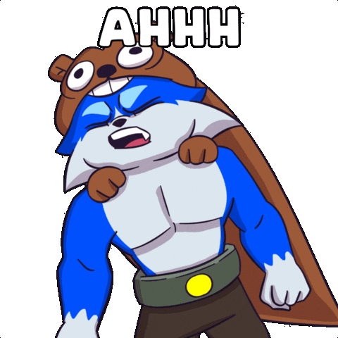 Yell Blue Cat Sticker by Toshithecat