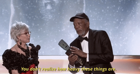 morgan freeman you dont realize how heavy these things are GIF by SAG Awards