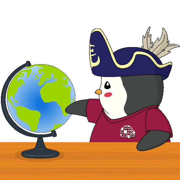 Traveling Mr Worldwide Sticker by Pudgy Penguins