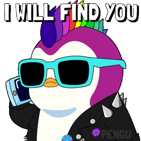 Ill Find You Sticker by Pudgy Penguins