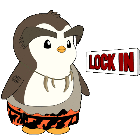 Locked In Party Sticker by Pudgy Penguins