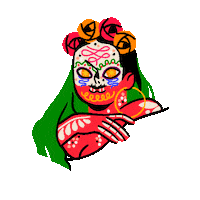 DiaPachecoo illustration mexico day of the dead dia de muertos Sticker