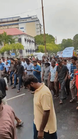 Protesters March in Colombo After Sri Lankan Security Forces Clear Protest Site