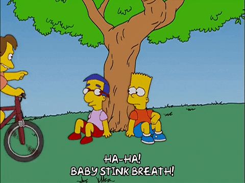 bart simpson laughing GIF