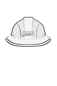 Safety Hardhat Sticker by Fairhope Public Utilities