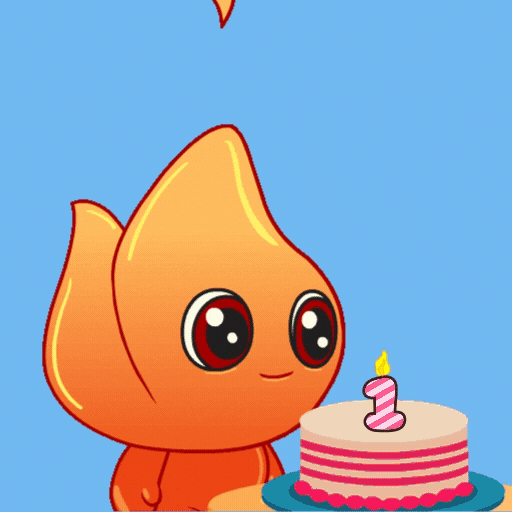 1St Anniversary Fire GIF by Playember