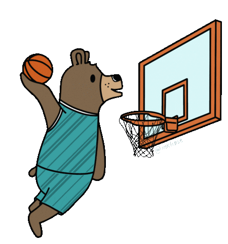simonhurleycreate giphyupload basketball ball bear Sticker