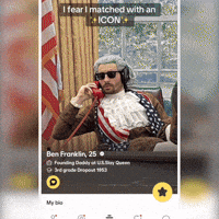 Swiping Right Founding Father GIF