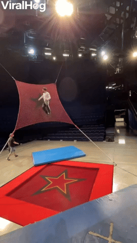 Cirque du Soleil Acrobat Misses the Net