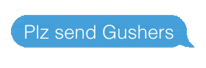 text help Sticker by Gushers