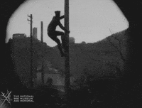 NationalWWIMuseum black and white military climbing pole GIF