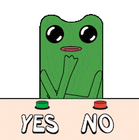 Yes Or No Frog Sticker by fwogs