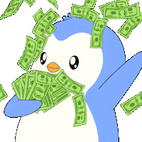 Make It Rain Money Sticker by Pudgy Penguins