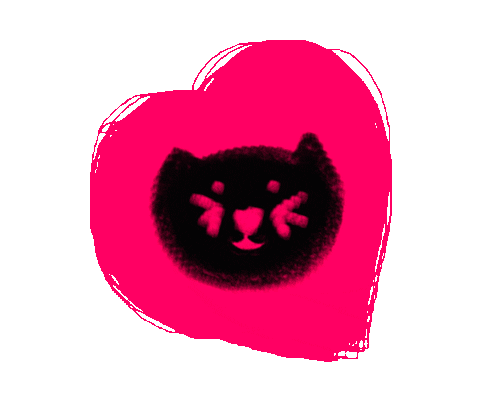Black Cat Love Sticker