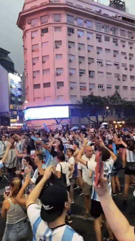 Fans Celebrate World Cup Win in Buenos Aires