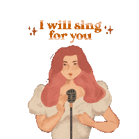 Girl Singing Sticker