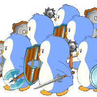 Huddle Up War Sticker by Pudgy Penguins