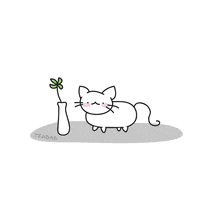 teabagcartoon cat flower cats kitty GIF