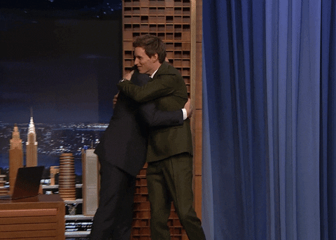 Entrance Hug GIF by The Tonight Show Starring Jimmy Fallon