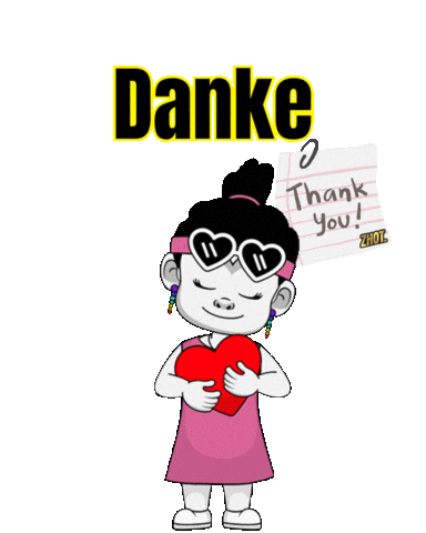 German Thanks Sticker by Zhotcita