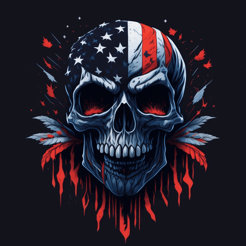 Winchawa giphyupload skull biker american flag GIF