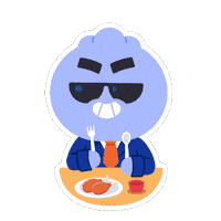 Hungry Happy Meal Sticker by Kudai