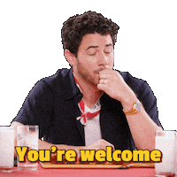 You Are Welcome Nick Jonas Sticker by First We Feast