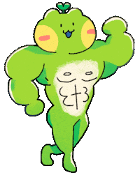 Work Out Frog Sticker by poggu the froggu