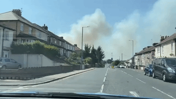 Smoke Billows From Dartford Grass Fire Amid Record Heat