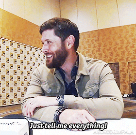 aborddelimpala giphyupload excited jensen ackles tell me GIF