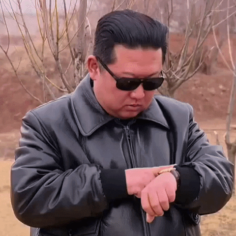 davsow giphyupload clock uhr kim jong-un GIF