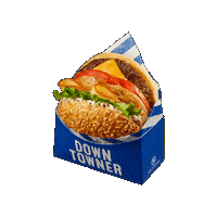 Burger Cheeseburger Sticker by DOWNTOWNER