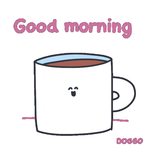 toffersdoggo dog coffee good morning morning Sticker