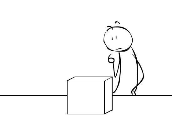 animation of person being happy to receive gift