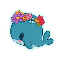 Whale Sticker by Elen Lescoat