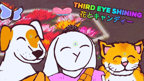bunnybuddy giphygifmaker giphyattribution buddha thirdeye GIF