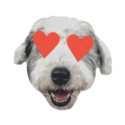 sandlotco love cute heart dog Sticker