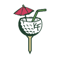 Golfing Pina Colada Sticker by Kenny Flowers