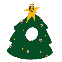 Happy Christmas Tree Sticker