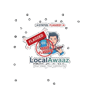 LocalAwaaz warning fake alert inappropriate Sticker
