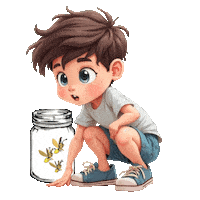 Boys Girls Fireflies Sticker