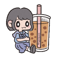 Happy Bubble Tea Sticker by CREATIVEXPOTW