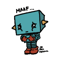 Sorry Robot Sticker by The Space Wanderer
