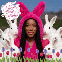 Easter Bunny Flowers GIF