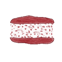 SwankDesserts red velvet bakery desserts ice cream sandwich Sticker