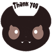 Black Cat Thank You Sticker