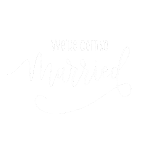 WittyInk white calligraphy engaged wedding day Sticker